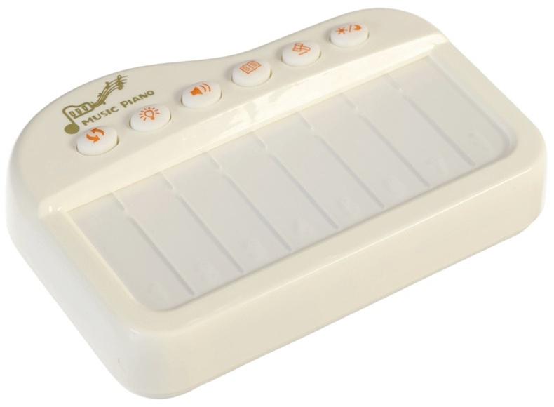 Музыкальное детское сенсорное пианино, звук, свет, белый