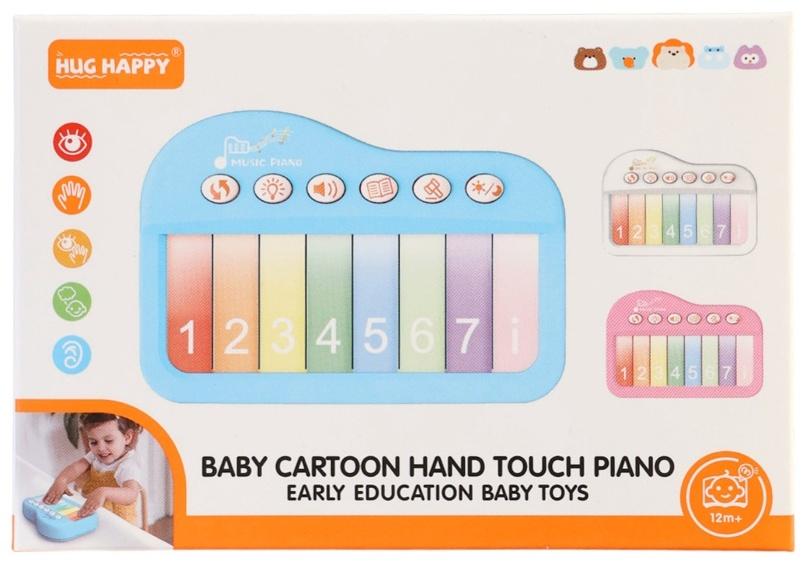 Музыкальное детское сенсорное пианино, звук, свет, белый