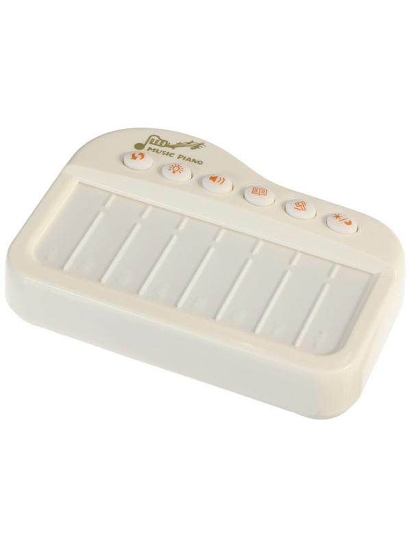 Музыкальное детское сенсорное пианино, звук, свет, белый