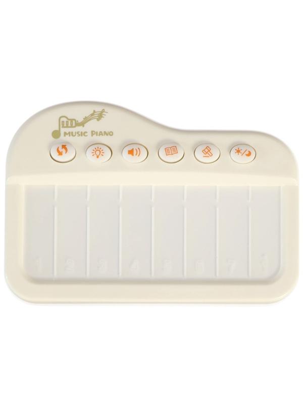 Музыкальное детское сенсорное пианино, звук, свет, белый