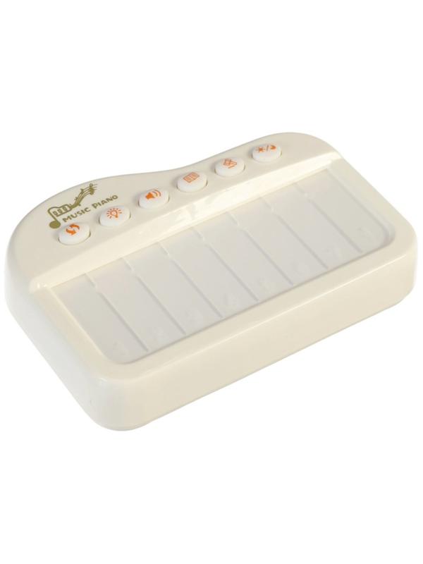 Музыкальное детское сенсорное пианино, звук, свет, белый