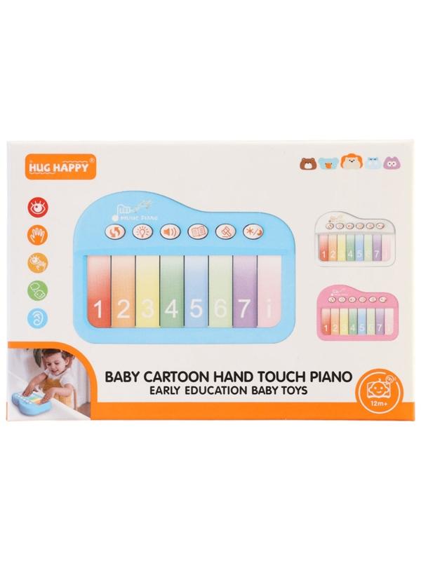 Музыкальное детское сенсорное пианино, звук, свет, белый