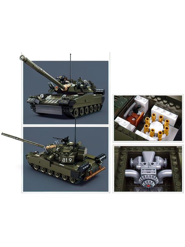 Конструктор «Модельки. Основной танк», 2 варианта сборки, 798 деталей, с фигурками