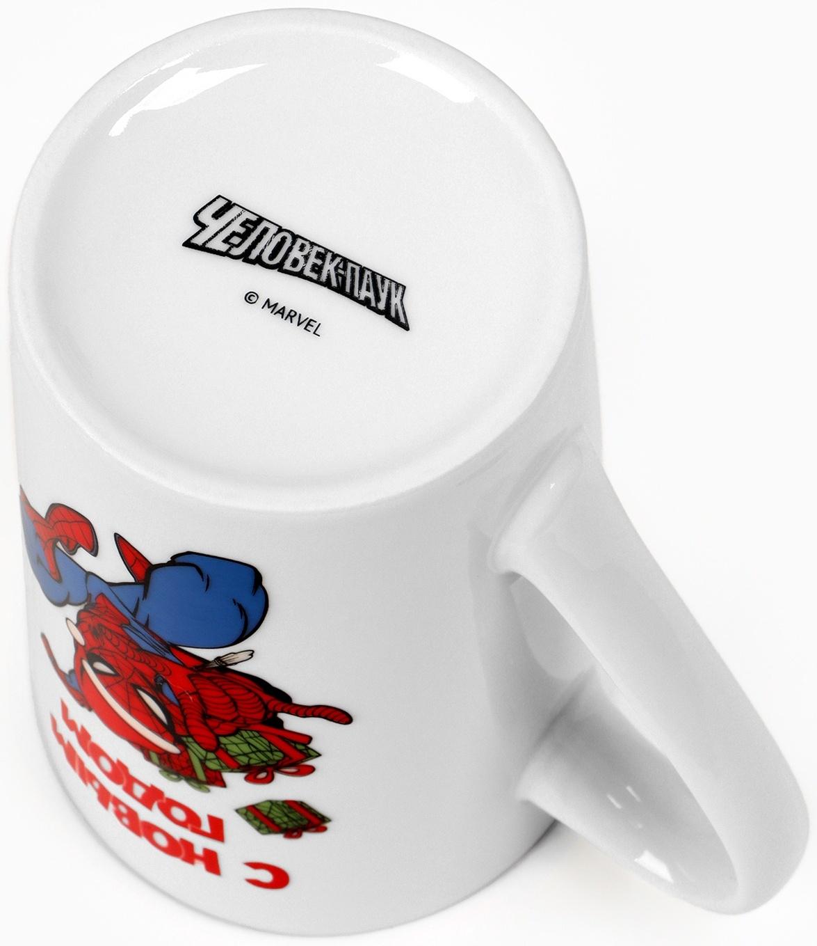 Кружка керамическая новогодняя, 385 мл, Человек-паук
