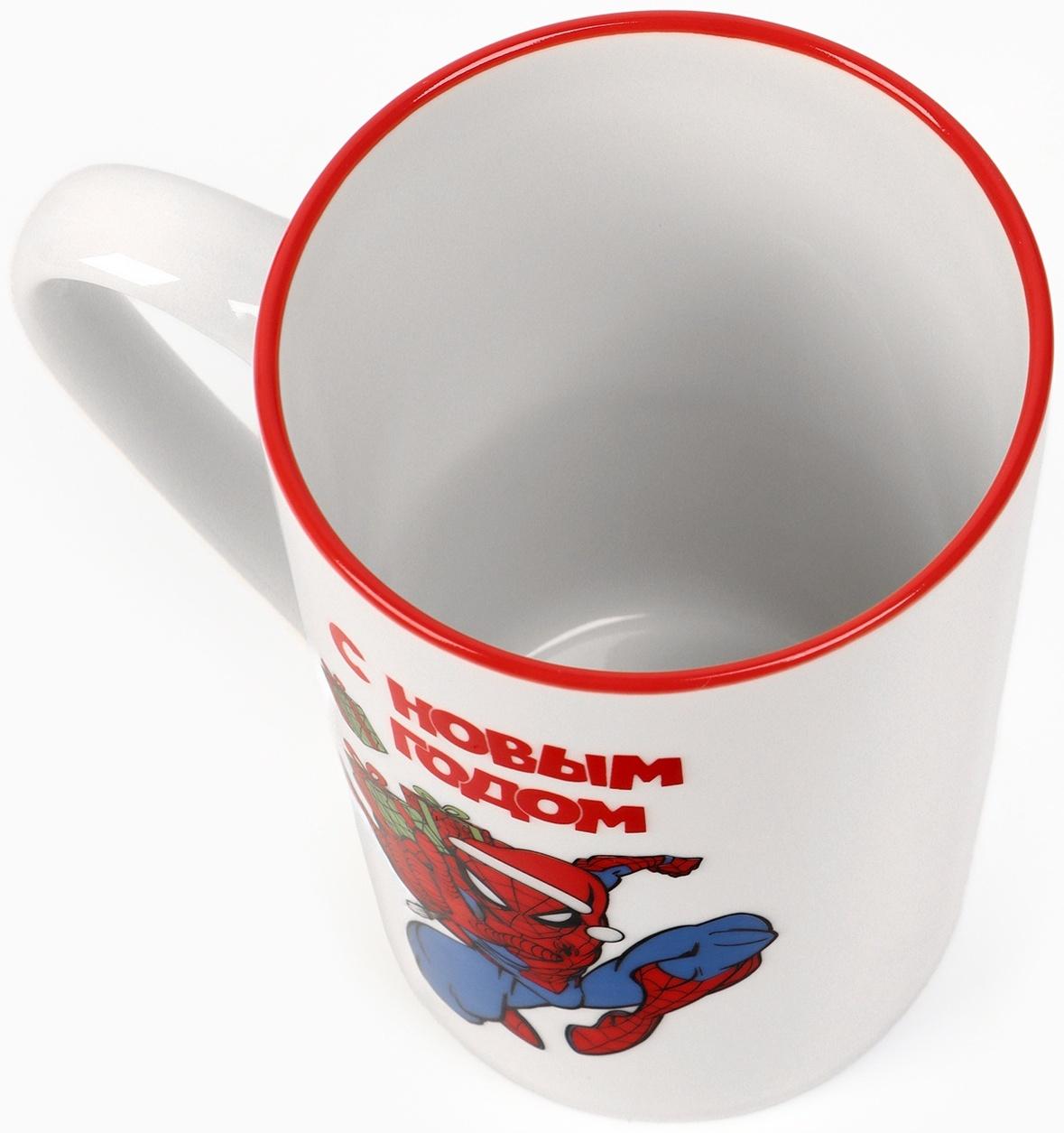 Кружка керамическая новогодняя, 385 мл, Человек-паук