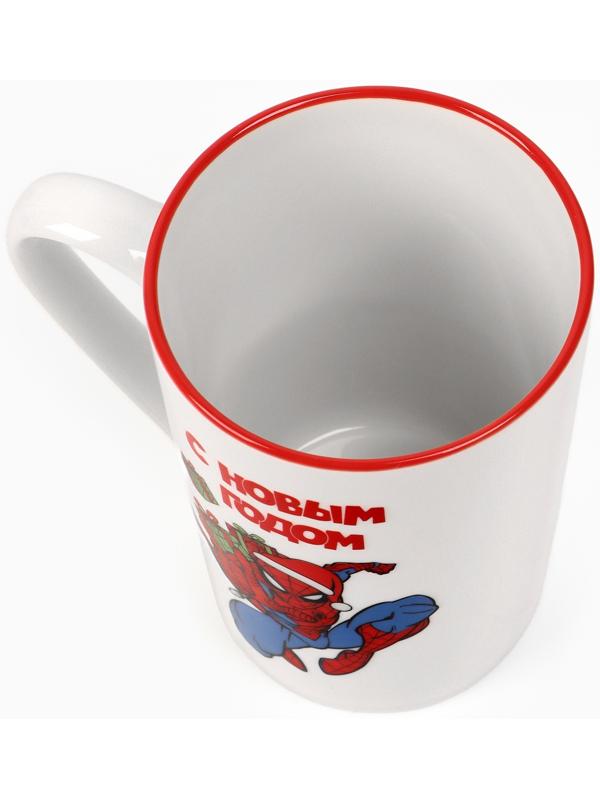 Кружка керамическая новогодняя, 385 мл, Человек-паук