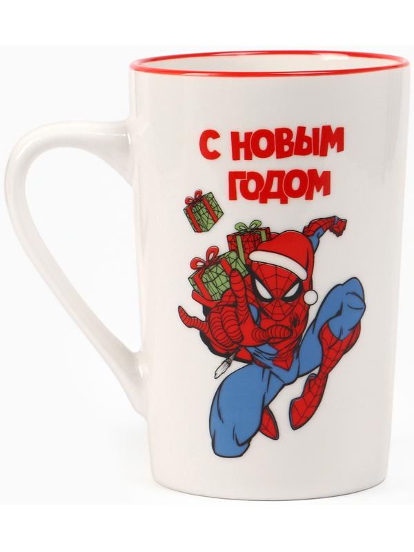 Кружка керамическая новогодняя, 385 мл, Человек-паук