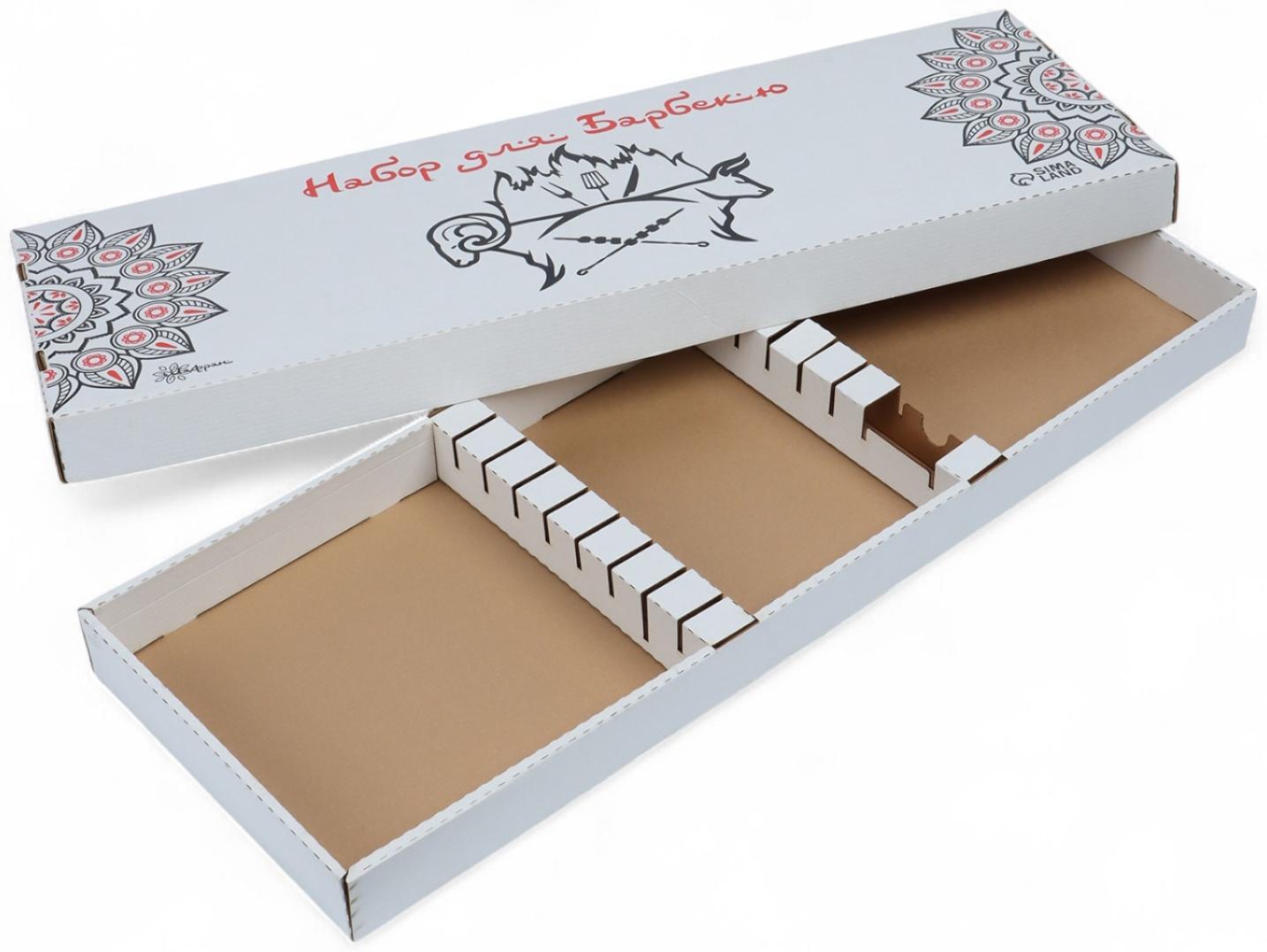 Коробка для набора барбекю, 77.5×27.5×6 см, картонная, прямоугольная