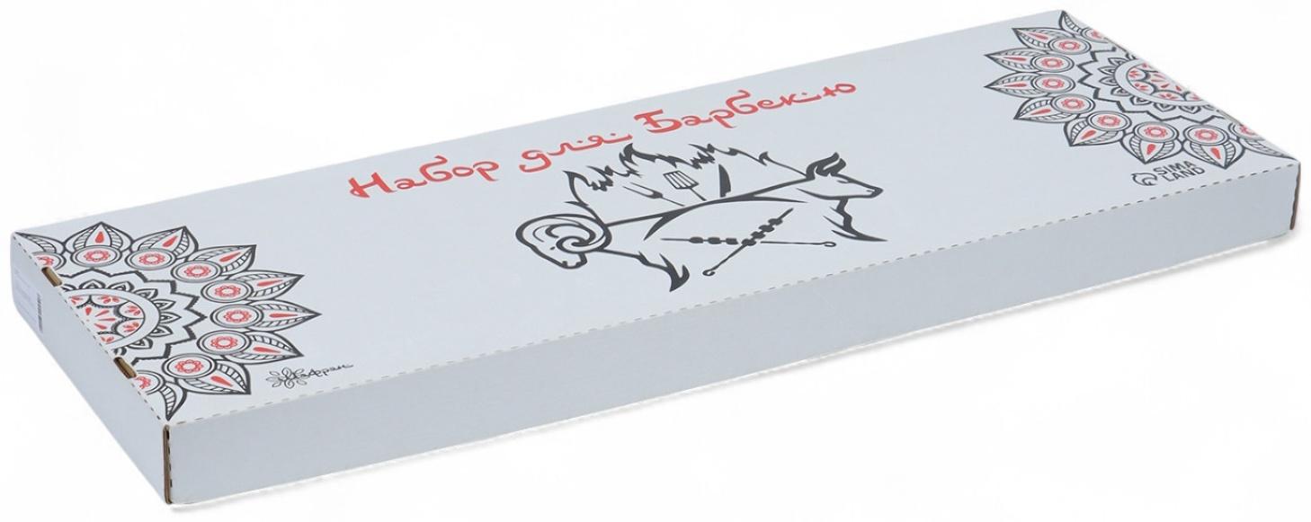 Коробка для набора барбекю, 77.5×27.5×6 см, картонная, прямоугольная