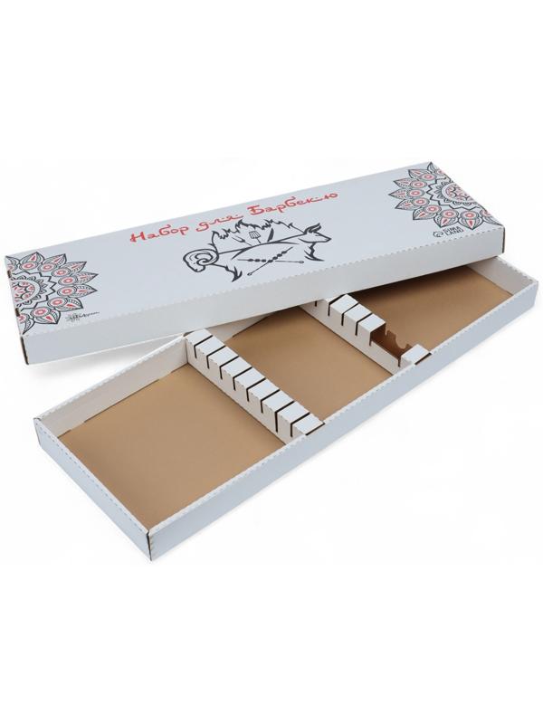 Коробка для набора барбекю, 77.5×27.5×6 см, картонная, прямоугольная