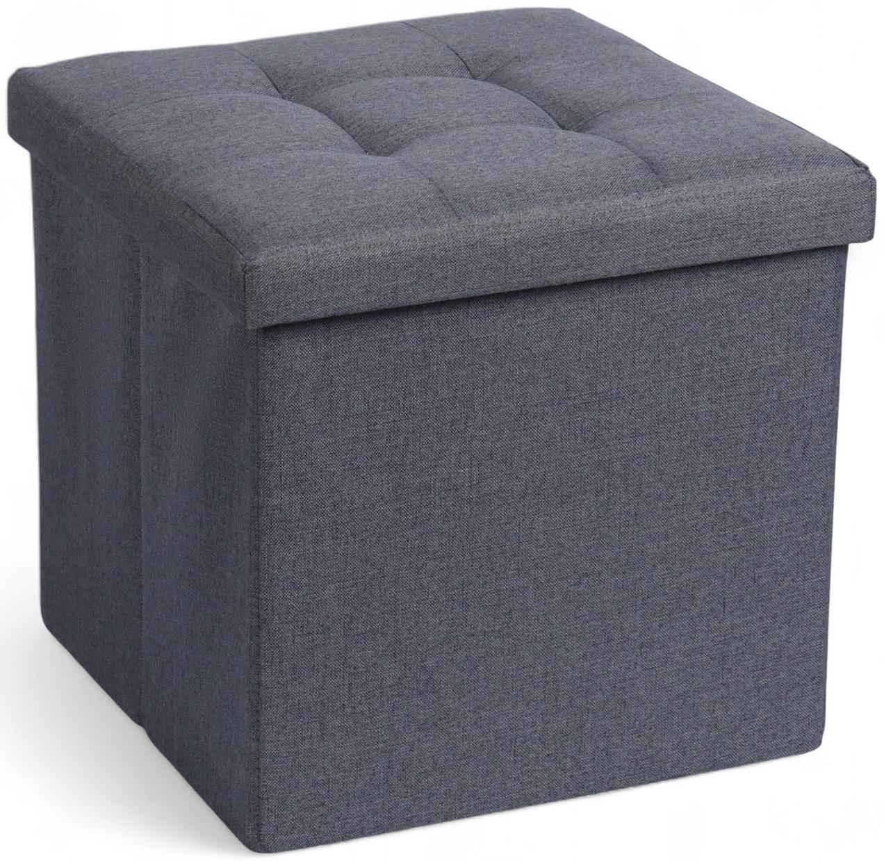 Пуф – короб складной «Клик Мебель», с ящиком, 380×380×380 мм, рогожка, цвет серый