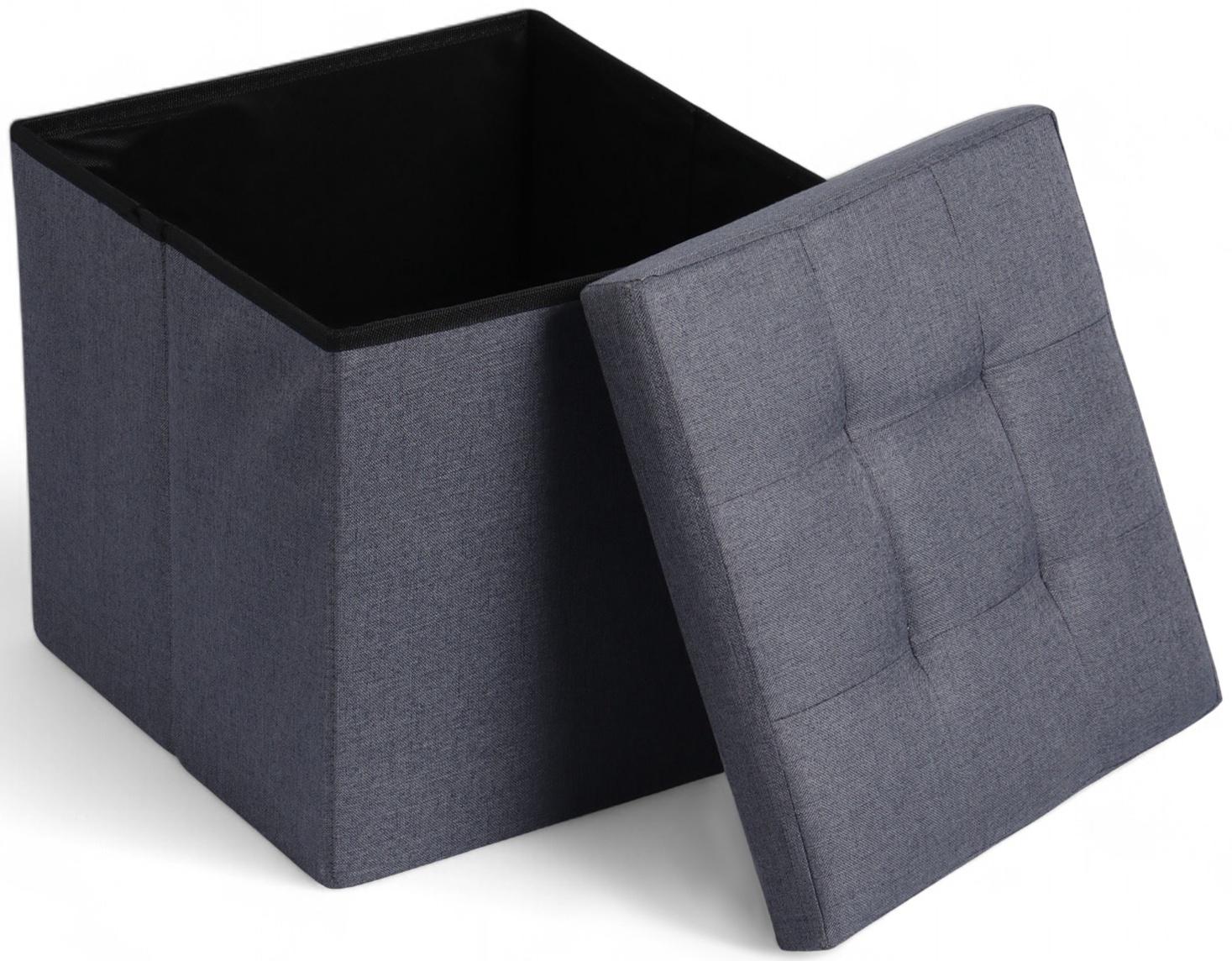 Пуф – короб складной «Клик Мебель», с ящиком, 380×380×380 мм, рогожка, цвет серый