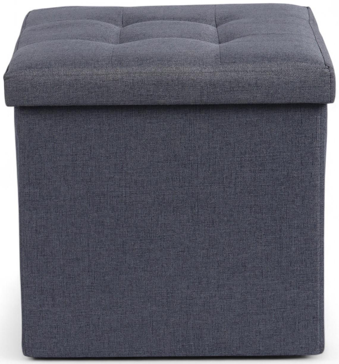 Пуф – короб складной «Клик Мебель», с ящиком, 380×380×380 мм, рогожка, цвет серый