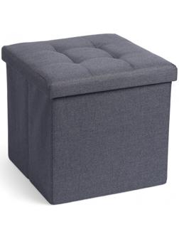 Пуф – короб складной «Клик Мебель», с ящиком, 380×380×380 мм, рогожка, цвет серый