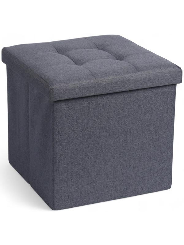 Пуф – короб складной «Клик Мебель», с ящиком, 380×380×380 мм, рогожка, цвет серый