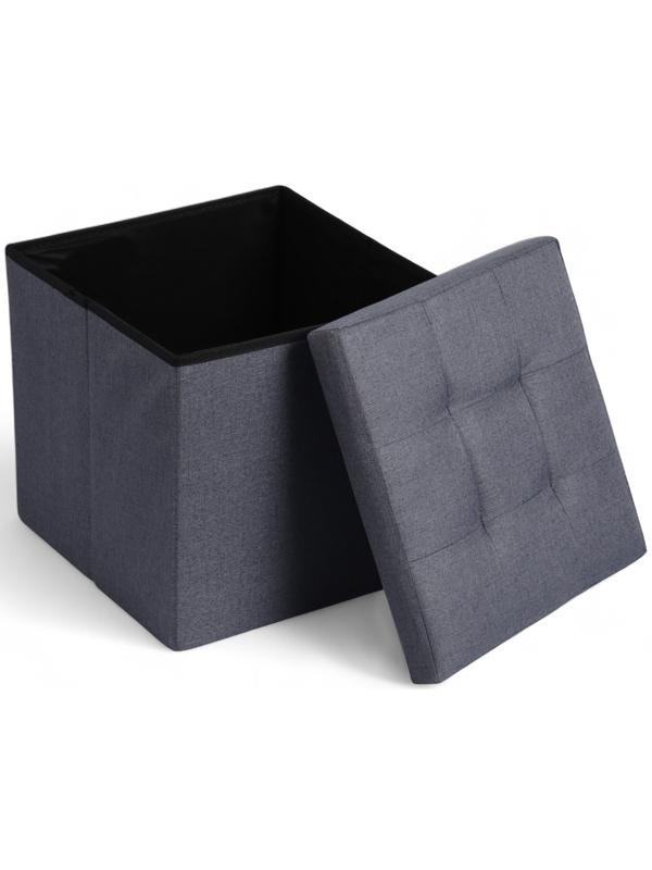 Пуф – короб складной «Клик Мебель», с ящиком, 380×380×380 мм, рогожка, цвет серый