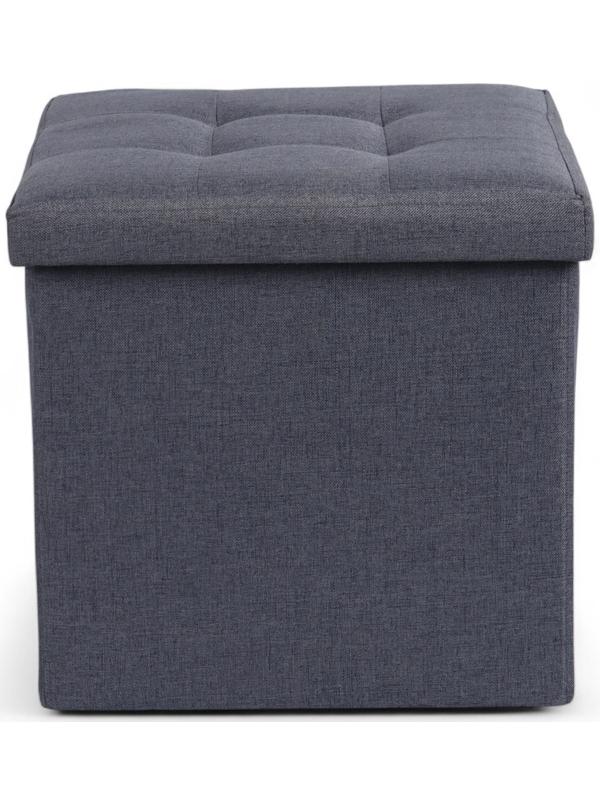 Пуф – короб складной «Клик Мебель», с ящиком, 380×380×380 мм, рогожка, цвет серый
