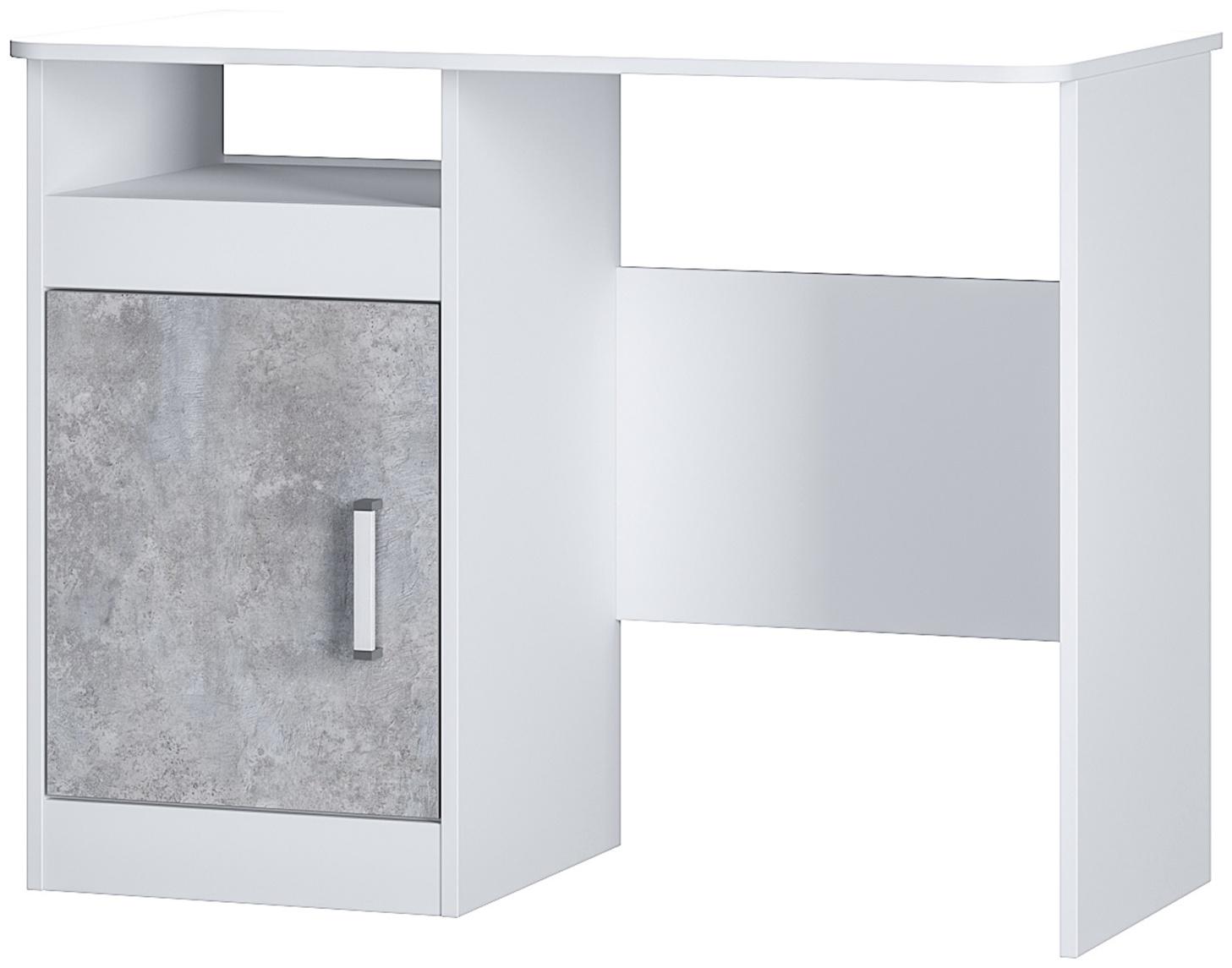 Стол письменный «Паскаль», 970×753×500 мм, цвет белый/цемент светлый