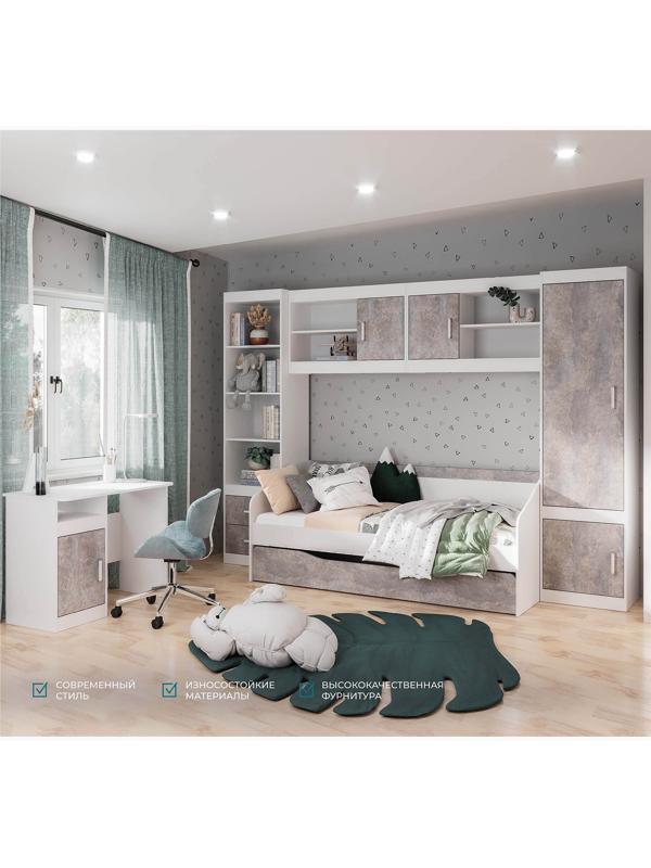 Стол письменный «Паскаль», 970×753×500 мм, цвет белый/цемент светлый