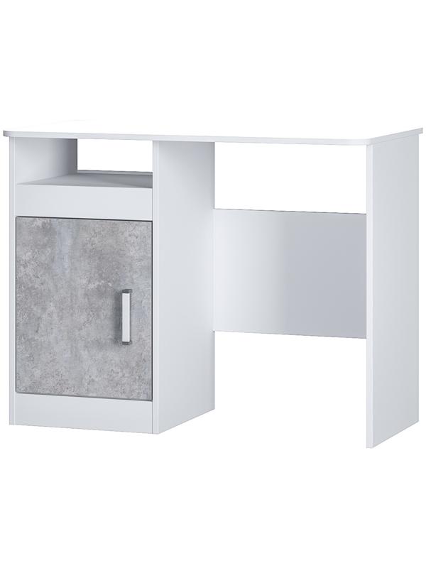 Стол письменный «Паскаль», 970×753×500 мм, цвет белый/цемент светлый