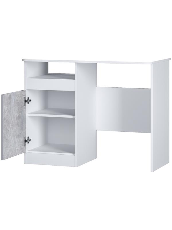 Стол письменный «Паскаль», 970×753×500 мм, цвет белый/цемент светлый