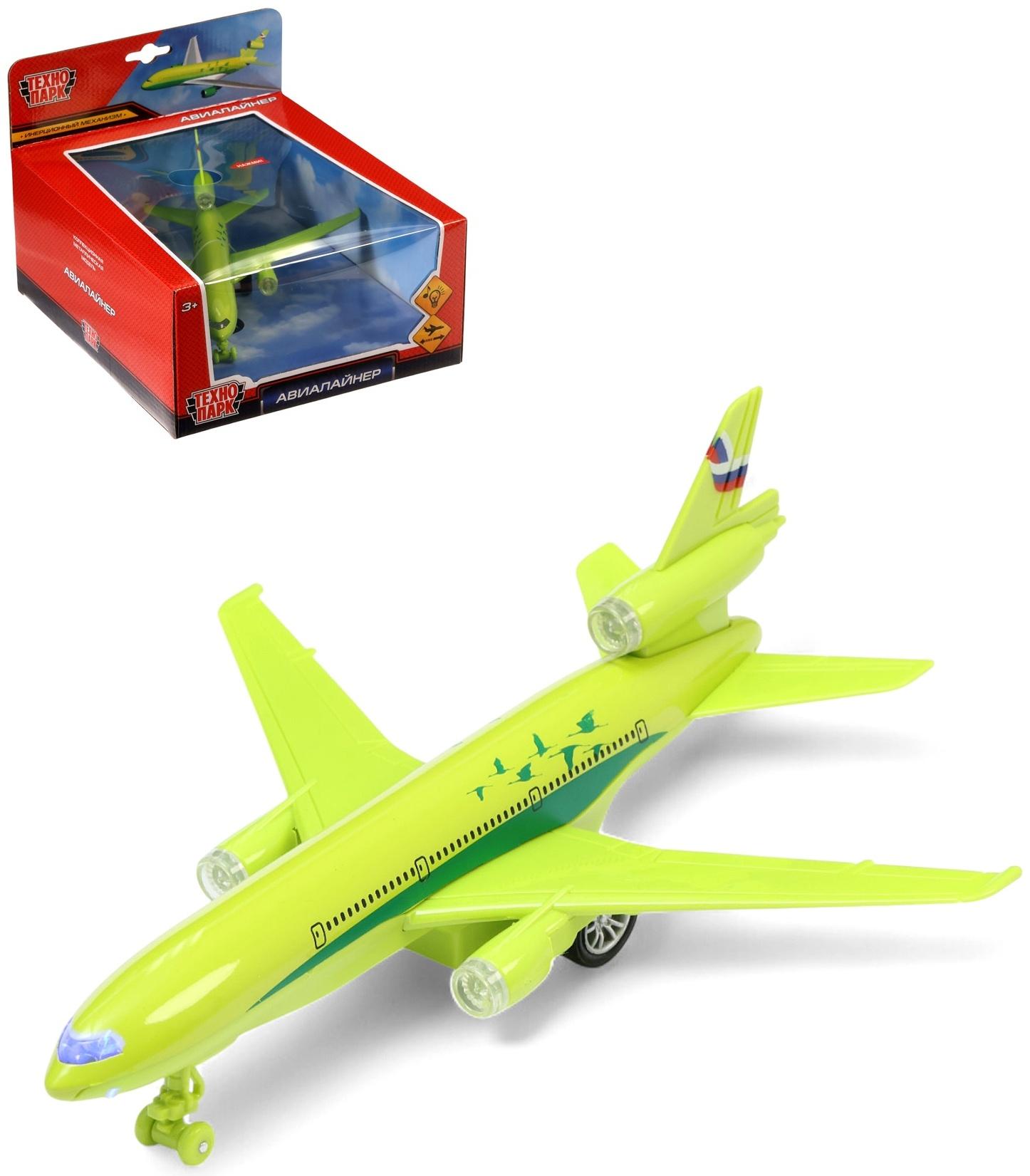 Самолёт металлический «Авиалайнер», инерция, свет, звук