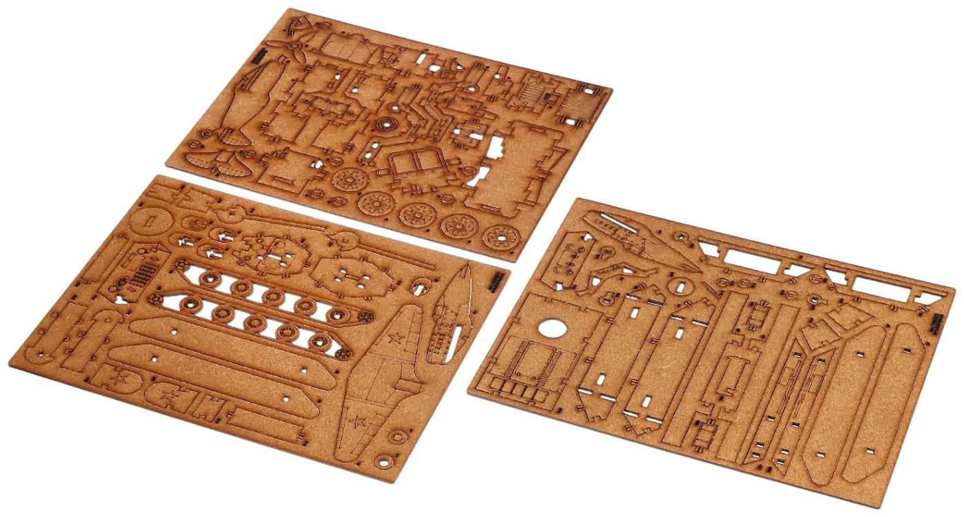 Конструктор 3D модель «Военный транспорт», 91 деталь, деревянный