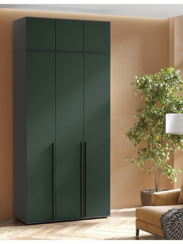 Шкаф – антресоль для трёхстворчатого шкафа «Норд», 1200×510×418 мм, цвет изумруд/графит