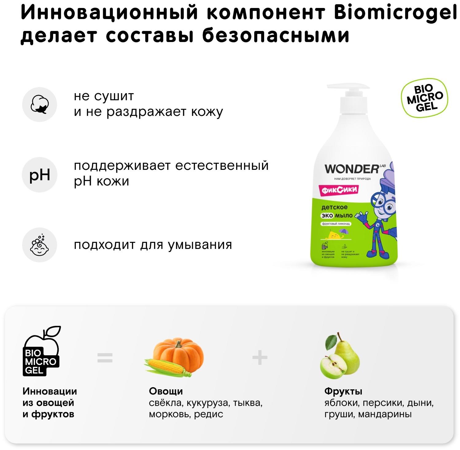 Детское экомыло WONDER LAB фруктовый лимонад, 540 мл