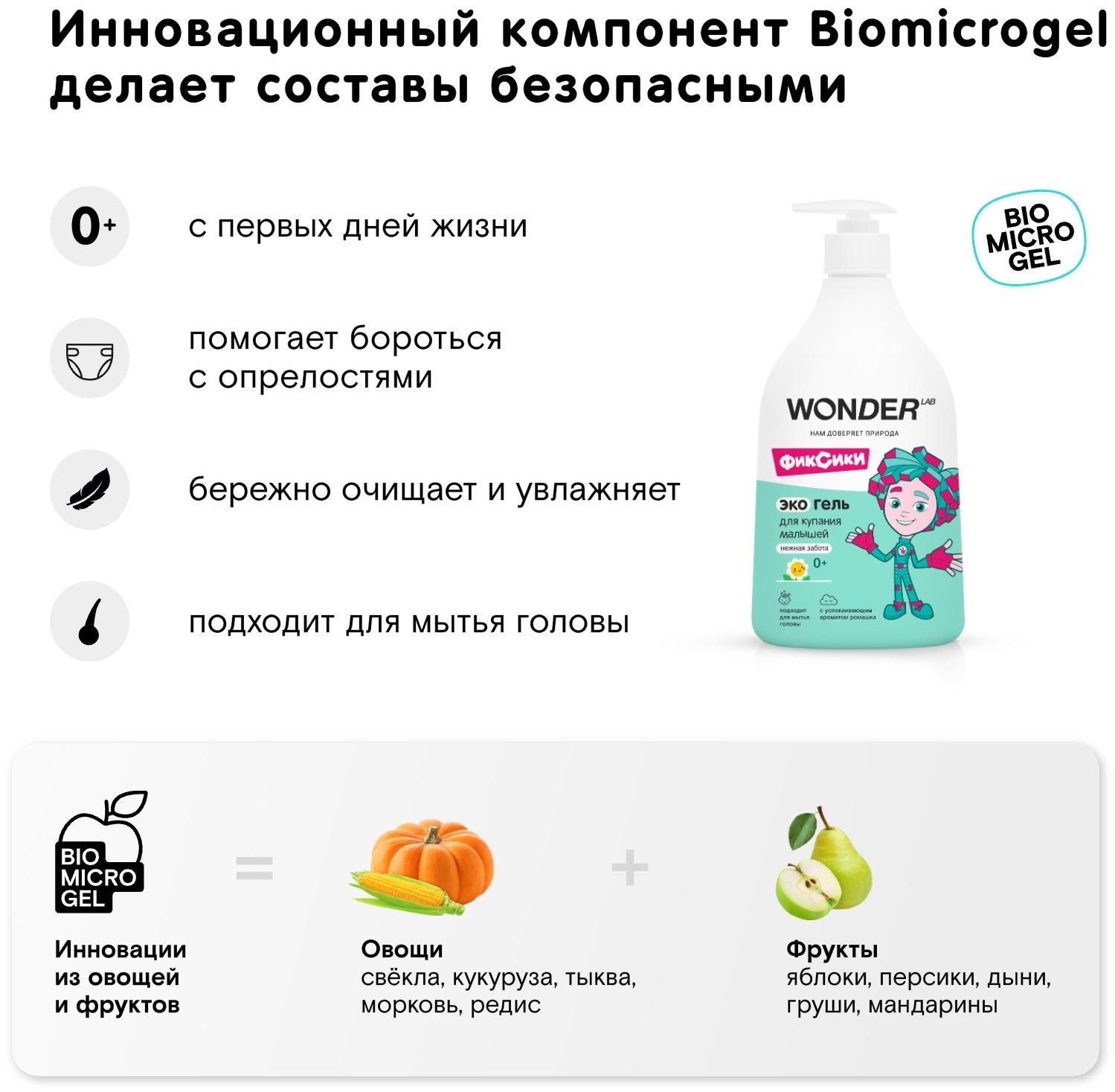 Экогель для купания малышей WONDER LAB нежная забота, 540 мл