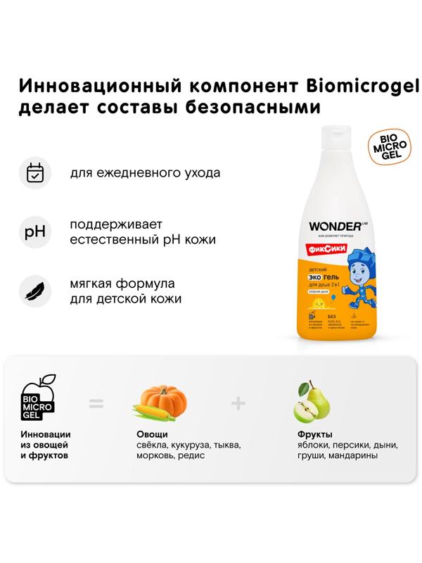 Детский экогель для душа WONDER LAB озорная дыня, 550 мл