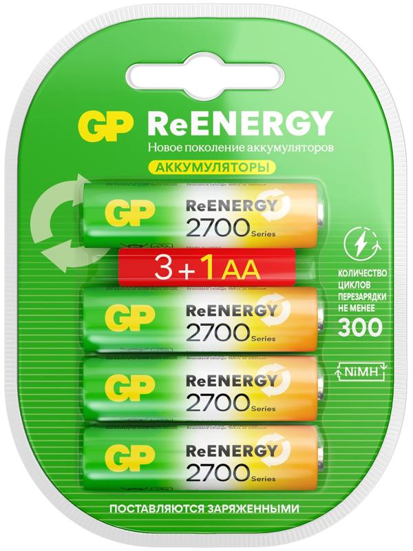 Аккумулятор GP, Ni-Mh, AA, HR6-4BL, 1.2В, 2700 мАч, блистер, 4 шт.