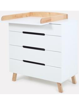 Комод пеленальный детский Indy PRO «Инди ПРО» 800/4, 83х43х85 см, 4 ящика, с органайзером, белый   1