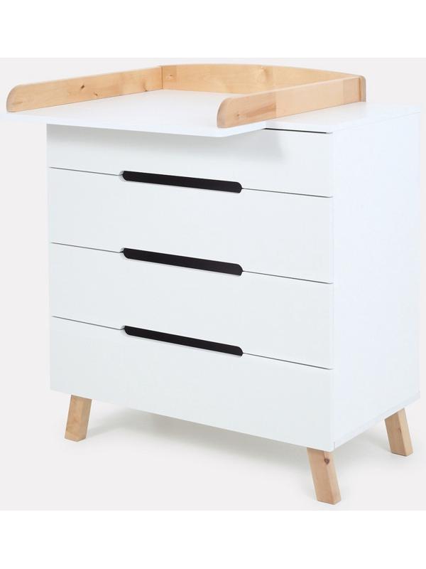 Комод пеленальный детский Indy PRO «Инди ПРО» 800/4, 83х43х85 см, 4 ящика, с органайзером, белый   1