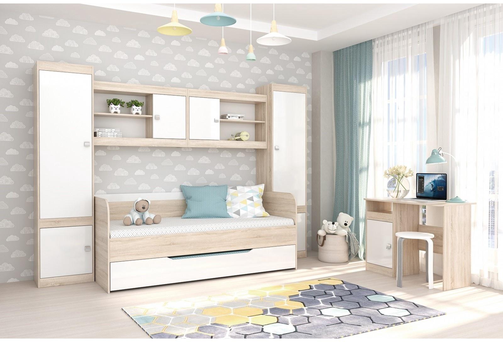 Стол письменный Галактика, Дуб сонома/Белый глянец