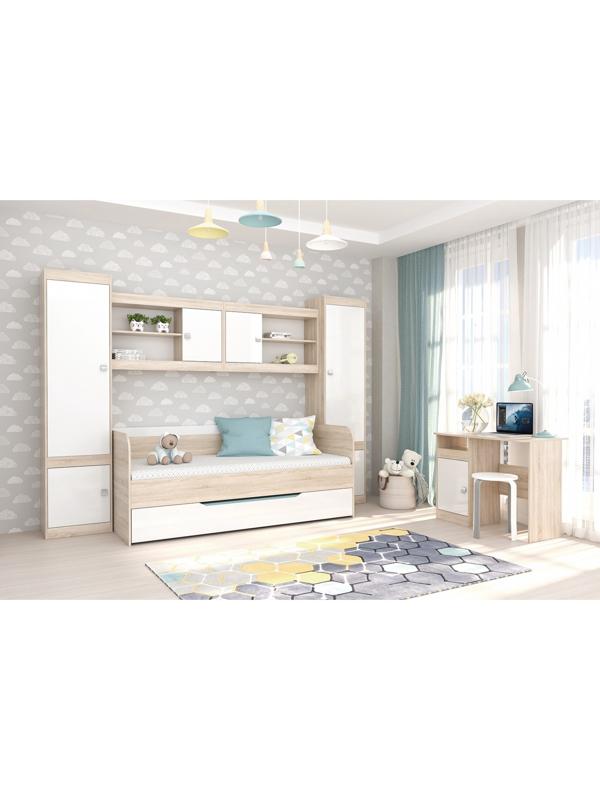 Стол письменный Галактика, Дуб сонома/Белый глянец