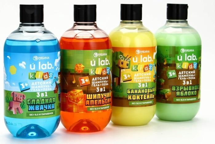 Детский шампунь-гель-пена 3в1, 500 мл, аромат взрывное яблоко