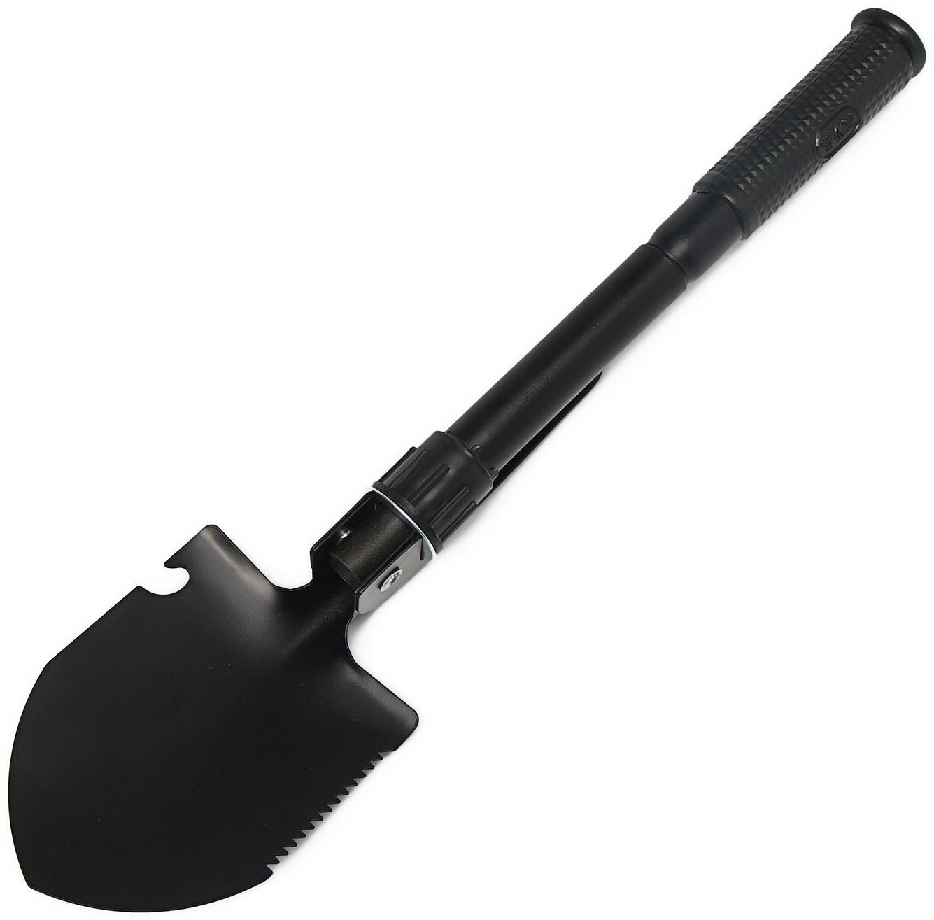 Лопата туристическая, L = 41 см, складная, пилка, металлический черенок с прорезиненной рукоятью, Greengo