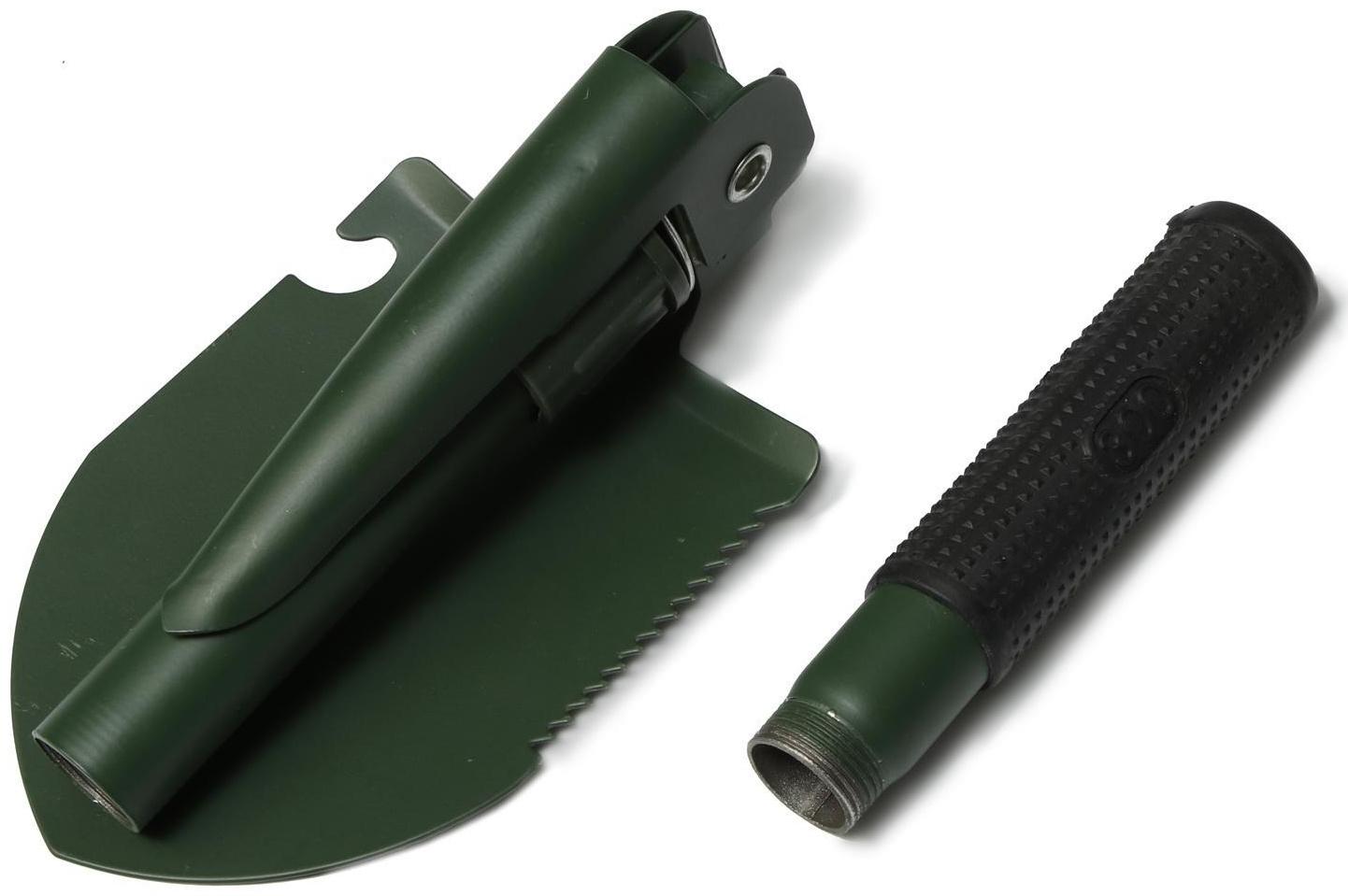 Лопата туристическая, L = 41 см, складная, пилка, металлический черенок с прорезиненной рукоятью, Greengo