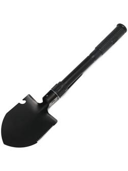 Лопата туристическая, L = 41 см, складная, пилка, металлический черенок с прорезиненной рукоятью, Greengo