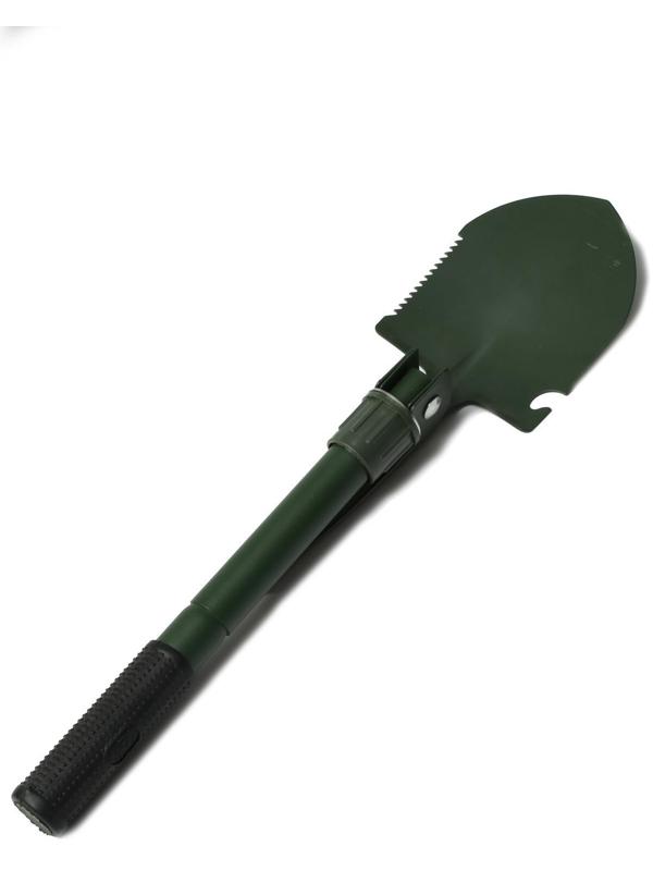 Лопата туристическая, L = 41 см, складная, пилка, металлический черенок с прорезиненной рукоятью, Greengo