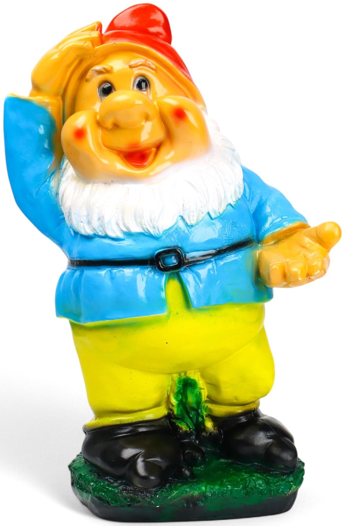 Садовая фигура из гипса «Гном с протянутой рукой», 25×21×43 см