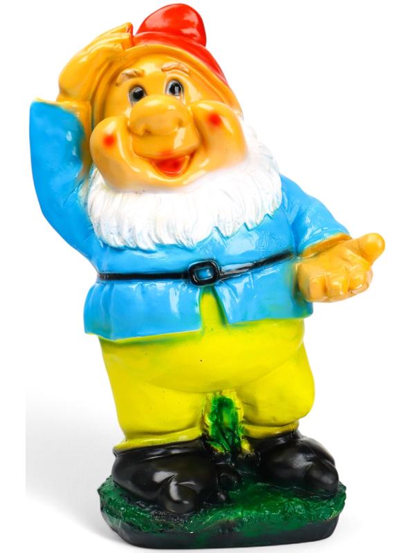 Садовая фигура из гипса «Гном с протянутой рукой», 25×21×43 см