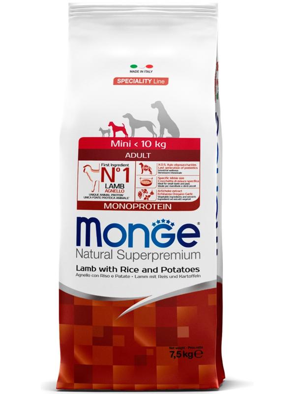 Сухой корм Monge Dog Speciality Mini для собак, ягненок/рис/картофель, 7.5 кг