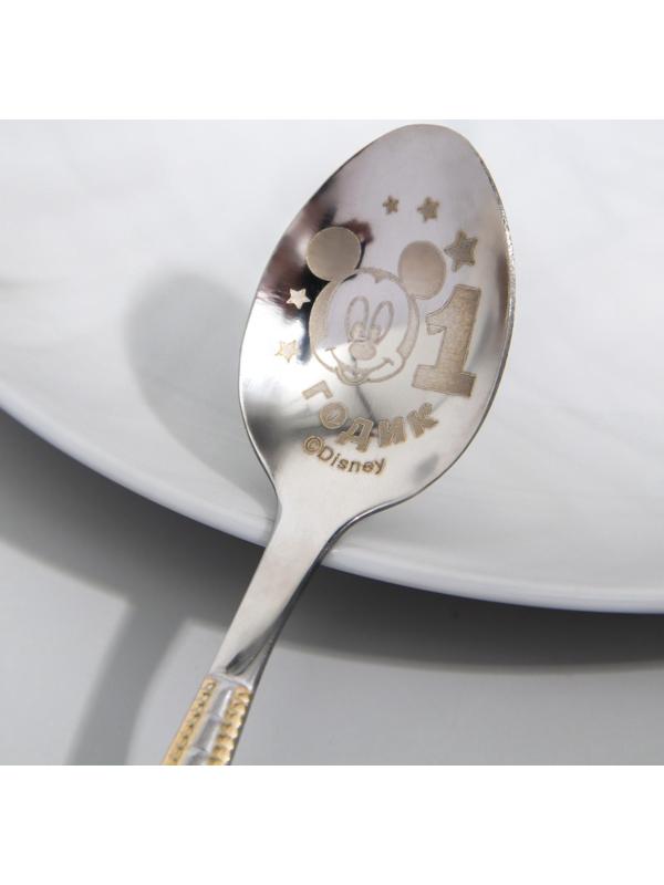 Ложка детская «1 год. Для малыша», Микки Маус, 2.3×11 см