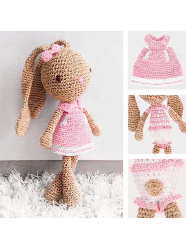 Набор для вязания. Амигуруми: мягкая игрушка своими руками «Зайка Рафаэлка», 26 см