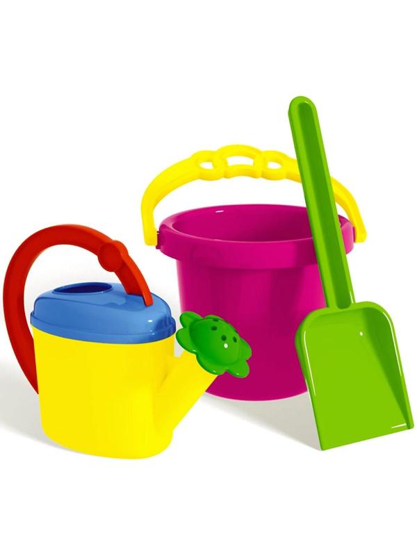 Набор игрушек для песочницы, 3 предмета: ведро 0.8 л, совок 21 см, лейка 0.3 л, МИКС