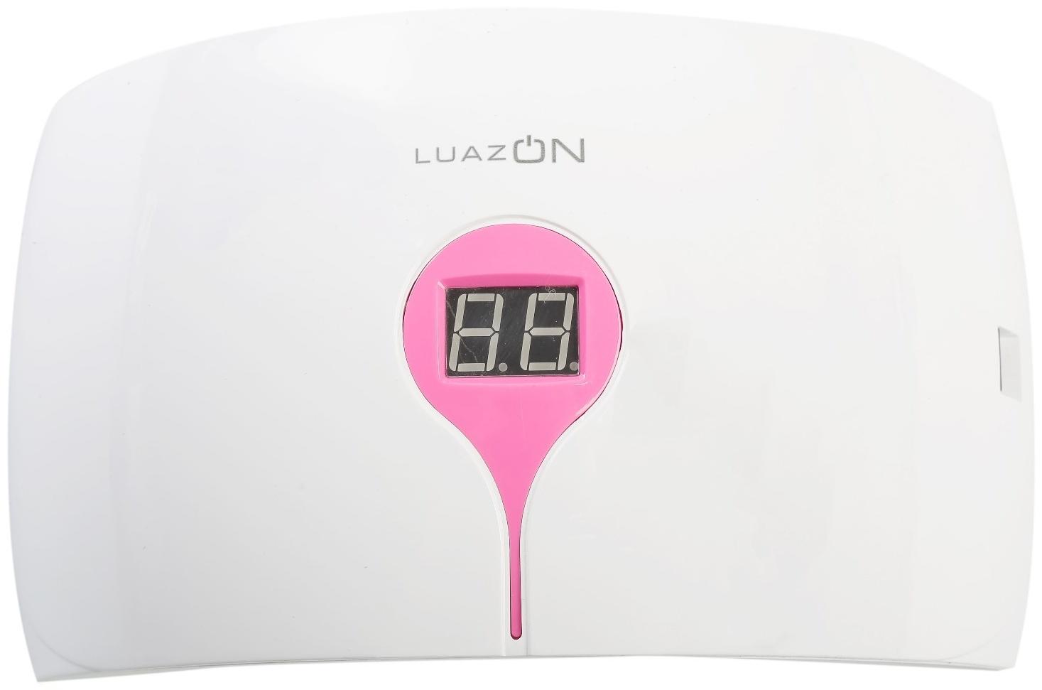 Лампа для гель-лака Luazon LUF-13, LED, 24 Вт, 15 диодов, дисплей, 220 В, бело-розовая