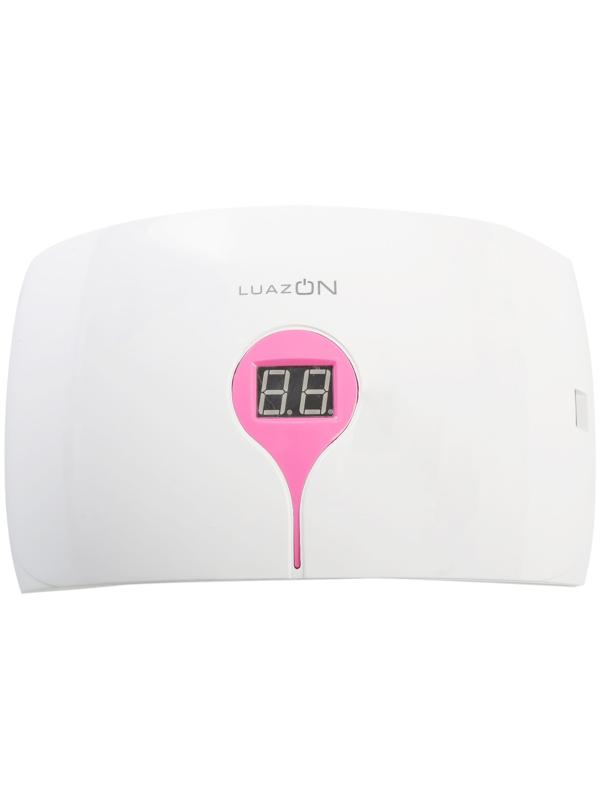 Лампа для гель-лака Luazon LUF-13, LED, 24 Вт, 15 диодов, дисплей, 220 В, бело-розовая