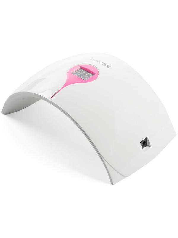 Лампа для гель-лака Luazon LUF-13, LED, 24 Вт, 15 диодов, дисплей, 220 В, бело-розовая